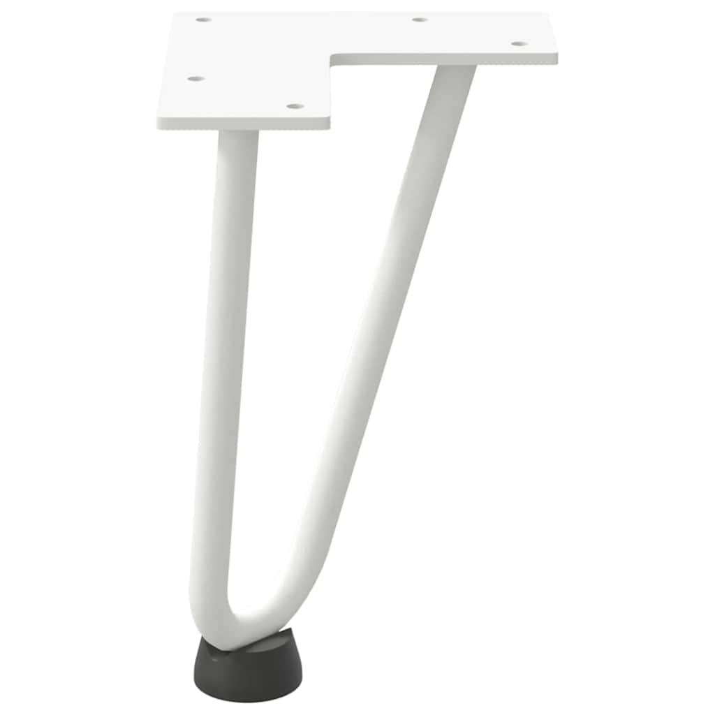 Pieds de table en forme d'épingle à cheveux 4 pcs blanc 20 cm