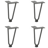 Pieds de table en forme d'épingle à cheveux 4 pcs anthracite