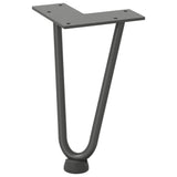 Pieds de table en forme d'épingle à cheveux 4 pcs anthracite