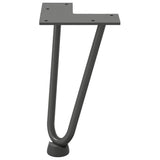 Pieds de table en forme d'épingle à cheveux 4 pcs anthracite