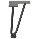 Pieds de table en forme d'épingle à cheveux 4 pcs anthracite