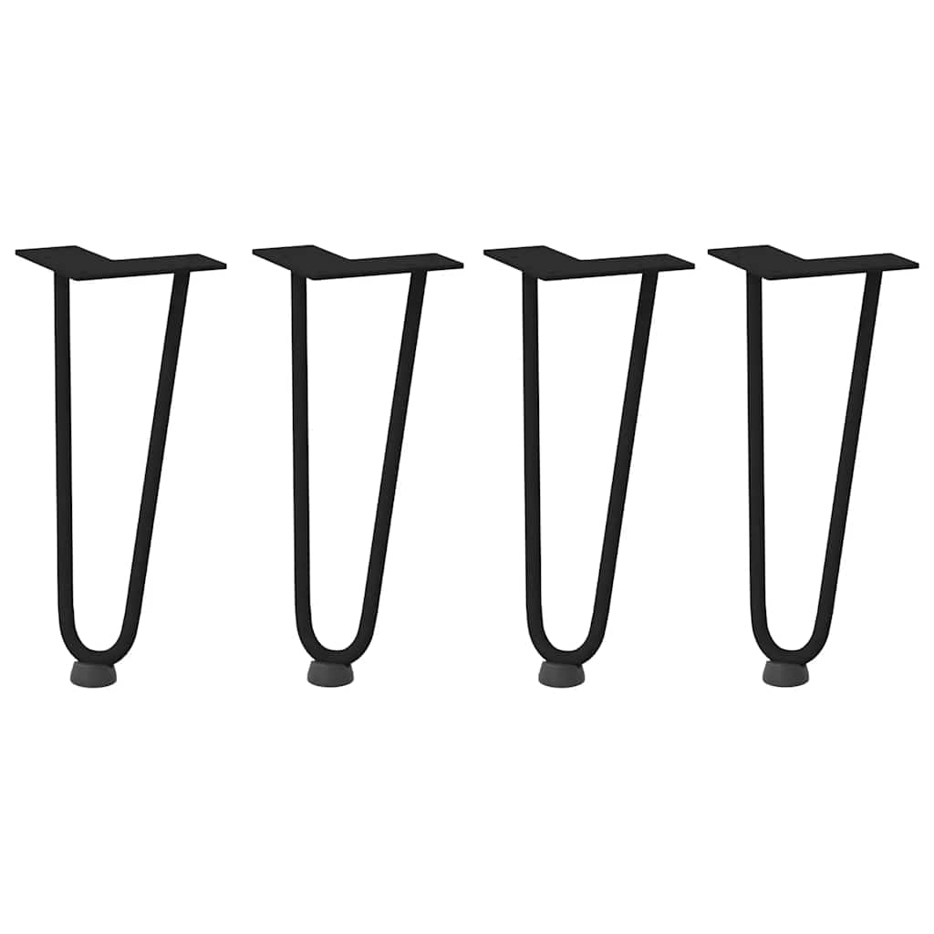 Pieds de table en forme d'épingle à cheveux 4 pcs noir 30 cm