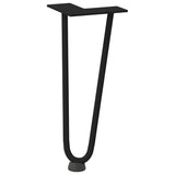 Pieds de table en forme d'épingle à cheveux 4 pcs noir 30 cm