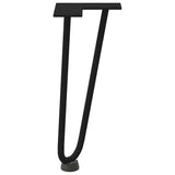 Pieds de table en forme d'épingle à cheveux 4 pcs noir 30 cm