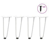 Pieds de table en forme d'épingle à cheveux 4 pcs blanc 30 cm