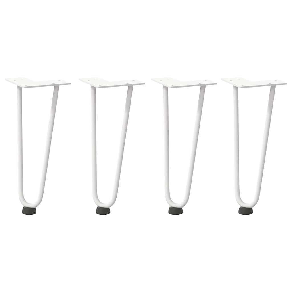 Pieds de table en forme d'épingle à cheveux 4 pcs blanc 30 cm