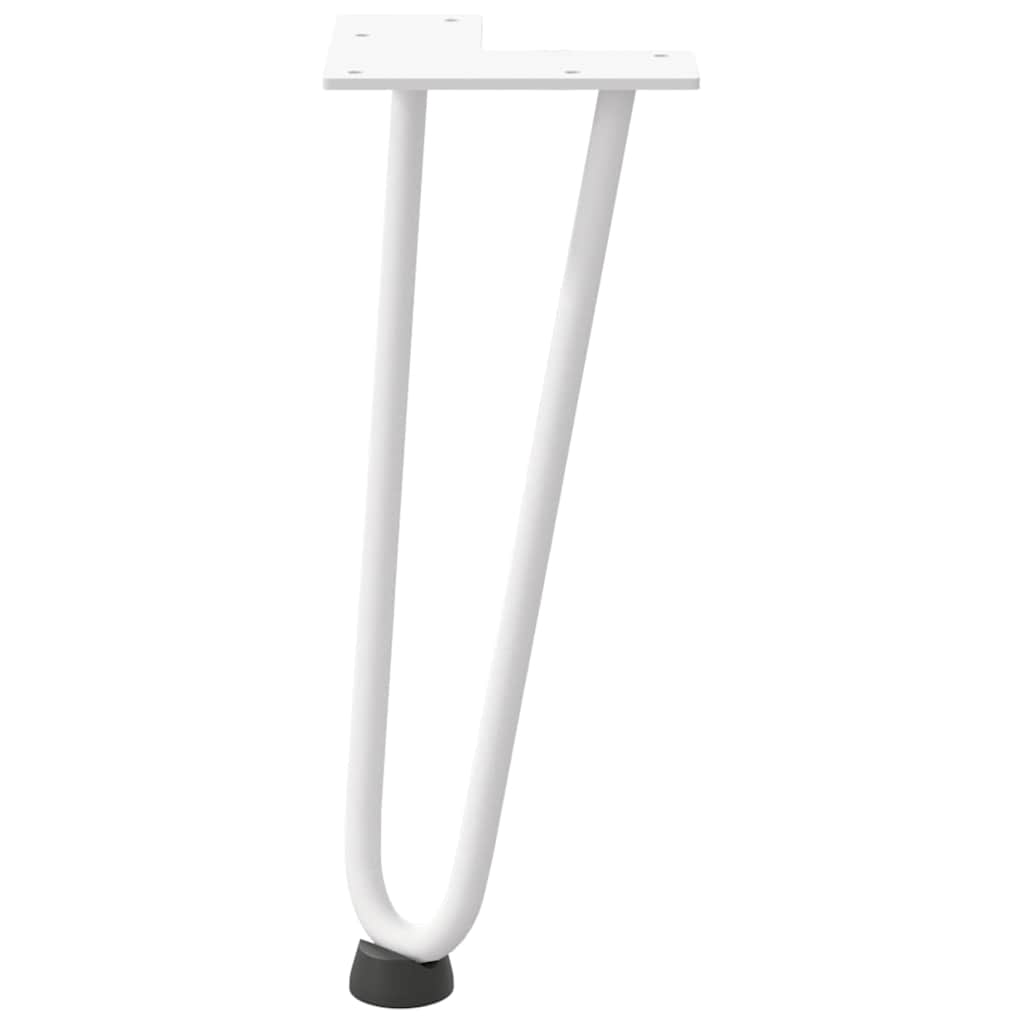 Pieds de table en forme d'épingle à cheveux 4 pcs blanc 30 cm