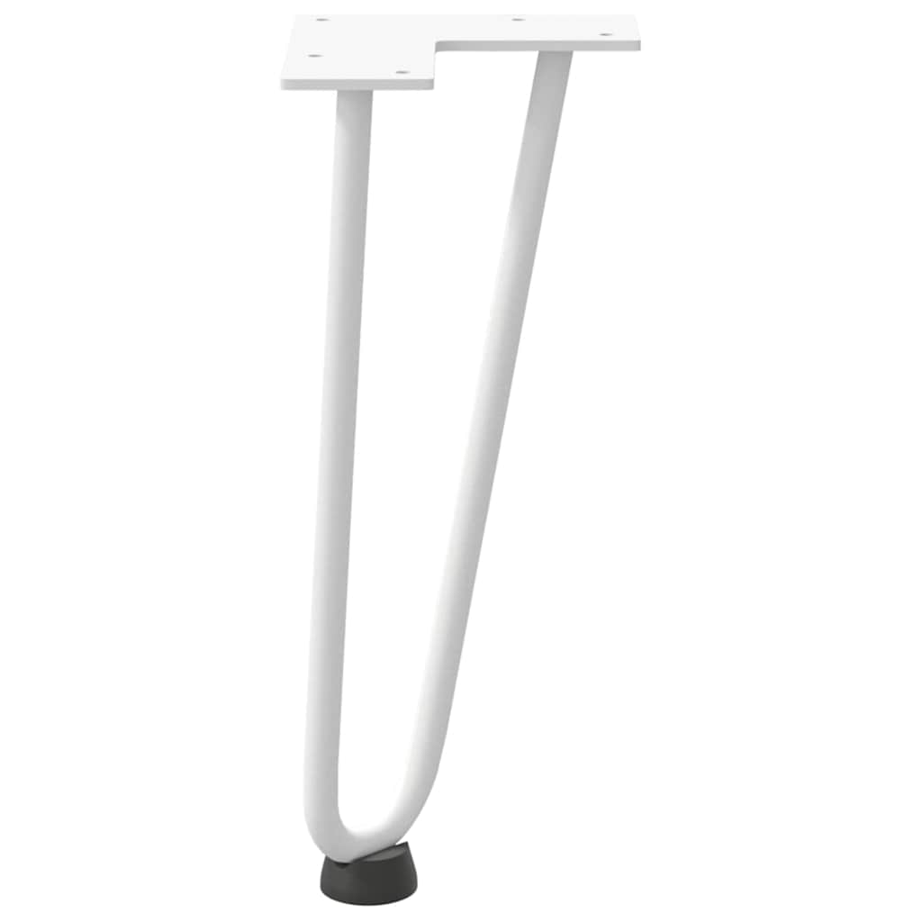 Pieds de table en forme d'épingle à cheveux 4 pcs blanc 30 cm