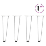 Pieds de table en forme d'épingle à cheveux 4 pcs blanc 42 cm