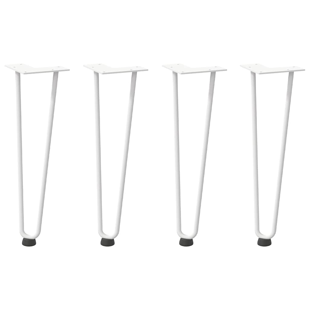 Pieds de table en forme d'épingle à cheveux 4 pcs blanc 42 cm