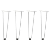 Pieds de table en forme d'épingle à cheveux 4 pcs blanc 42 cm