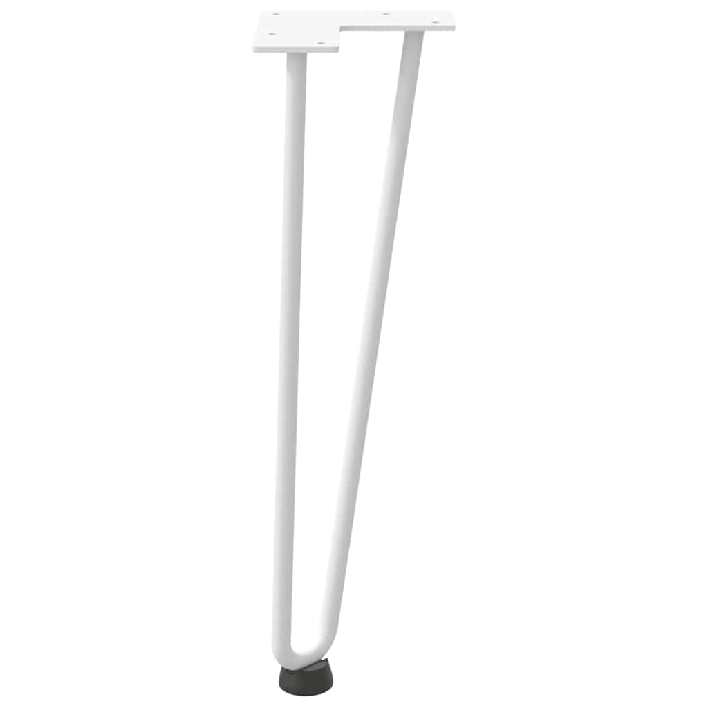 Pieds de table en forme d'épingle à cheveux 4 pcs blanc 42 cm