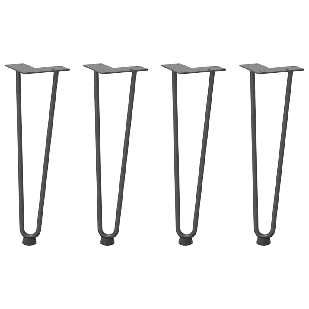 Pieds de table en forme d'épingle à cheveux 4 pcs anthracite