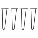 Pieds de table en forme d'épingle à cheveux 4 pcs anthracite