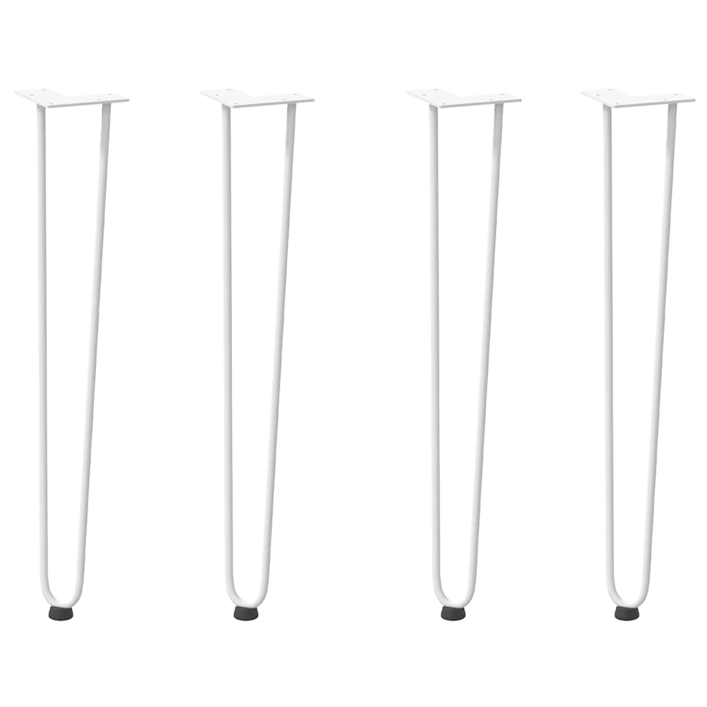 Pieds de table en forme d'épingle à cheveux 4 pcs blanc 72 cm