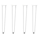 Pieds de table en forme d'épingle à cheveux 4 pcs blanc 72 cm