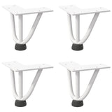 Pieds de table en forme d'épingle à cheveux 4 pcs blanc 10 cm