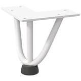 Pieds de table en forme d'épingle à cheveux 4 pcs blanc 10 cm