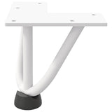 Pieds de table en forme d'épingle à cheveux 4 pcs blanc 10 cm