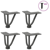 Pieds de table en forme d'épingle à cheveux 4 pcs anthracite