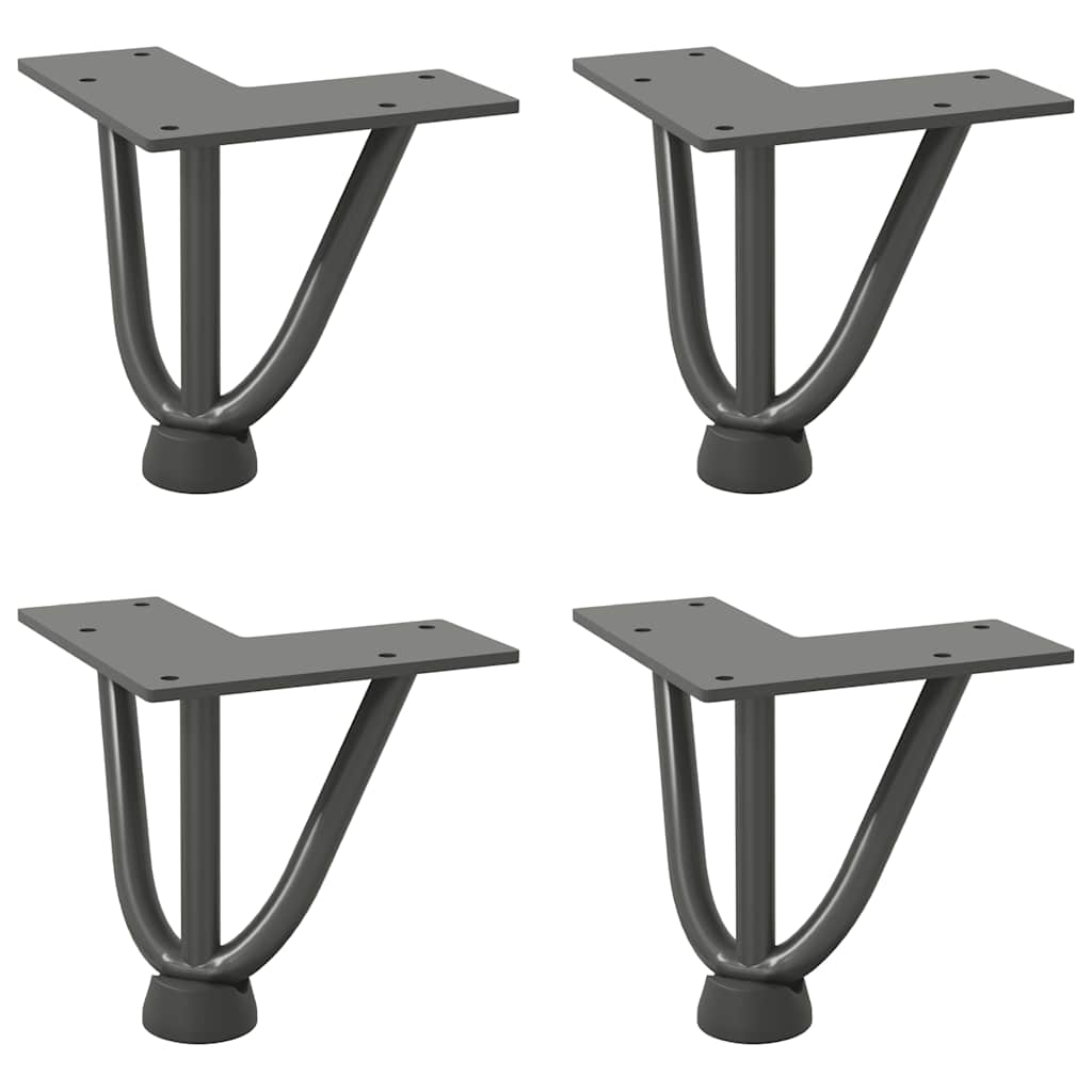 Pieds de table en forme d'épingle à cheveux 4 pcs anthracite