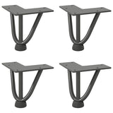 Pieds de table en forme d'épingle à cheveux 4 pcs anthracite