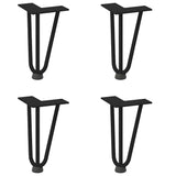 Pieds de table en forme d'épingle à cheveux 4 pcs noir 20 cm