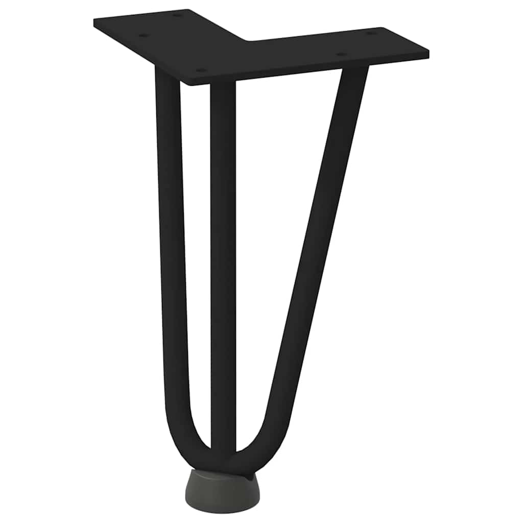 Pieds de table en forme d'épingle à cheveux 4 pcs noir 20 cm