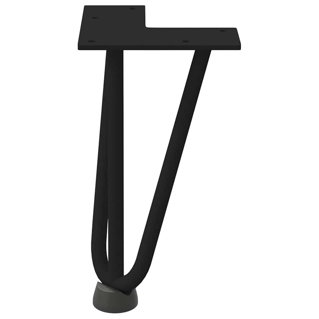 Pieds de table en forme d'épingle à cheveux 4 pcs noir 20 cm