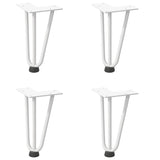 Pieds de table en forme d'épingle à cheveux 4 pcs blanc 20 cm