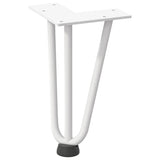 Pieds de table en forme d'épingle à cheveux 4 pcs blanc 20 cm