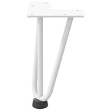 Pieds de table en forme d'épingle à cheveux 4 pcs blanc 20 cm