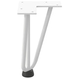 Pieds de table en forme d'épingle à cheveux 4 pcs blanc 20 cm