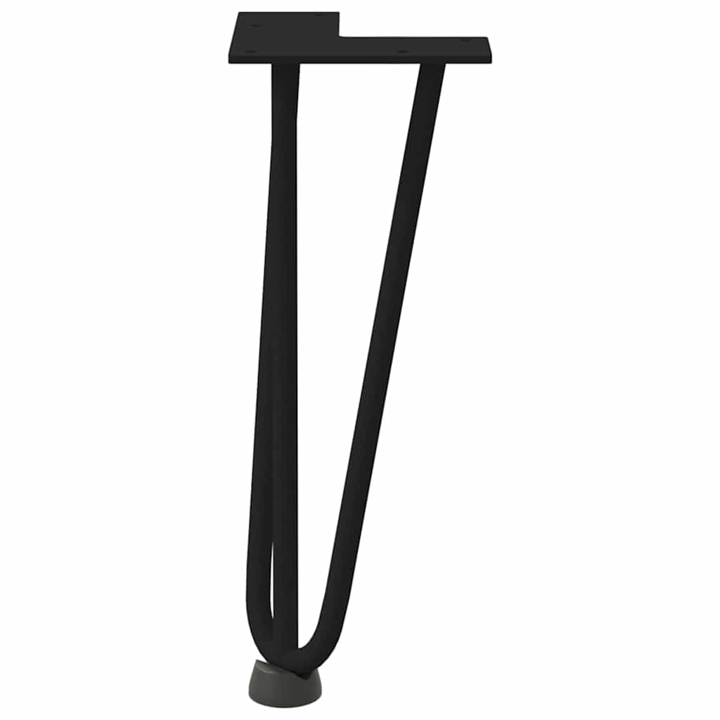 Pieds de table en forme d'épingle à cheveux 4 pcs noir 30 cm