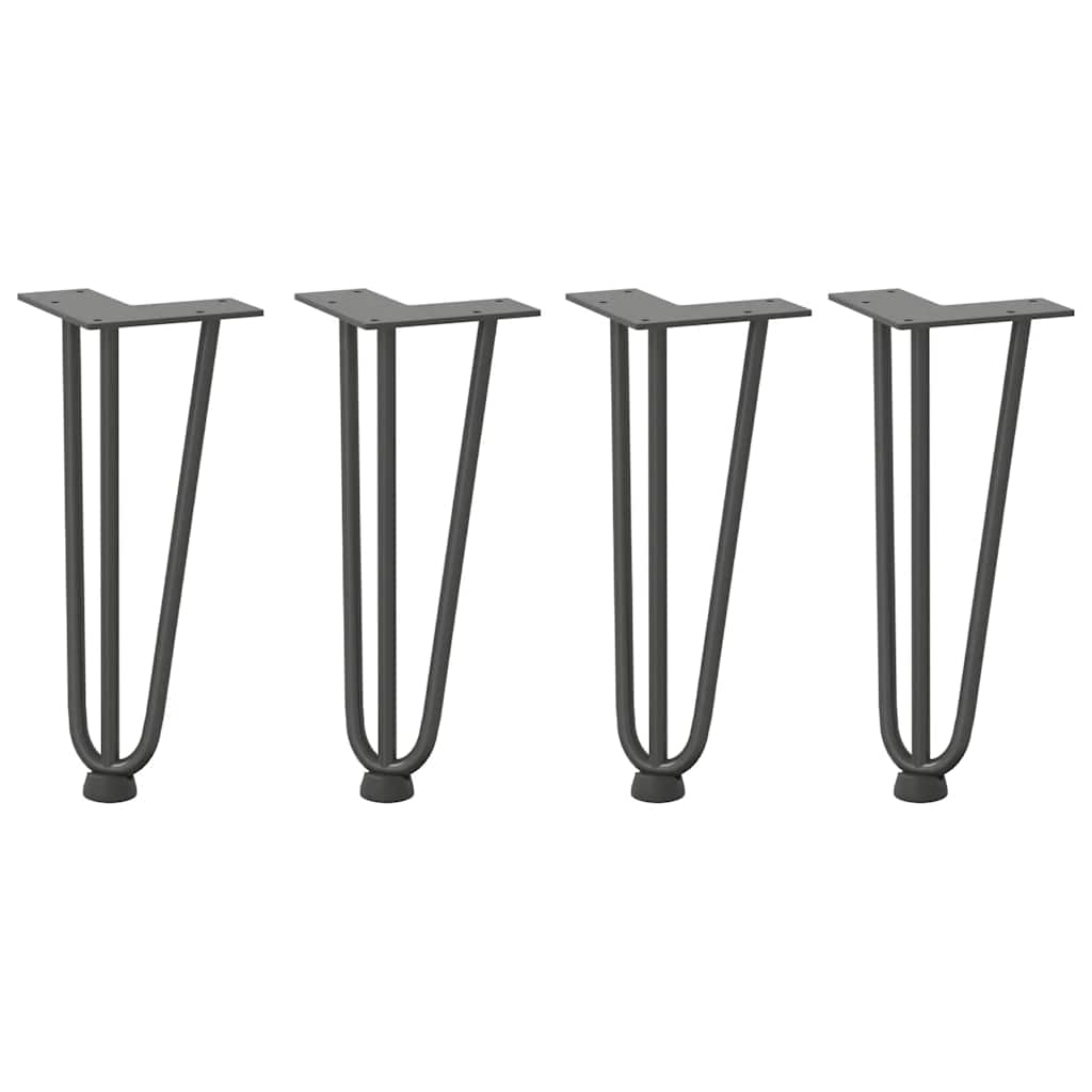 Pieds de table en forme d'épingle à cheveux 4 pcs anthracite