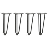 Pieds de table en forme d'épingle à cheveux 4 pcs anthracite