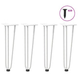 Pieds de table en forme d'épingle à cheveux 4 pcs blanc 42 cm