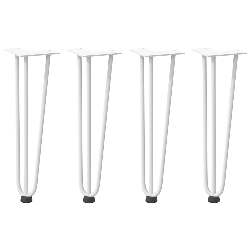 Pieds de table en forme d'épingle à cheveux 4 pcs blanc 42 cm