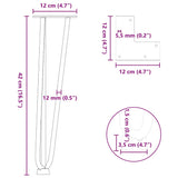 Pieds de table en forme d'épingle à cheveux 4 pcs blanc 42 cm