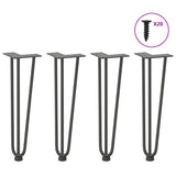 Pieds de table en forme d'épingle à cheveux 4 pcs anthracite