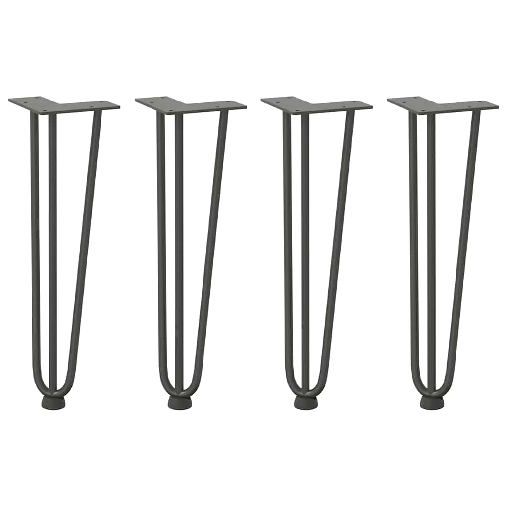 Pieds de table en forme d'épingle à cheveux 4 pcs anthracite