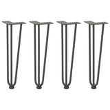 Pieds de table en forme d'épingle à cheveux 4 pcs anthracite