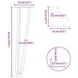 Pieds de table en forme d'épingle à cheveux 4 pcs anthracite