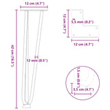 Hairpin table legs 42 cm solid steel