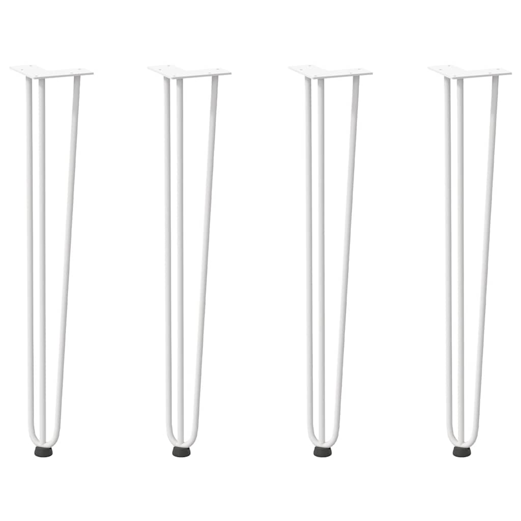 Pieds de table en forme d'épingle à cheveux 4 pcs blanc 72 cm