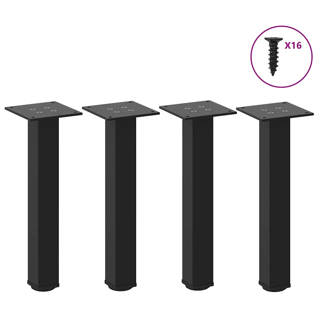 Coffee table legs 4 pcs black 30-32 cm steel