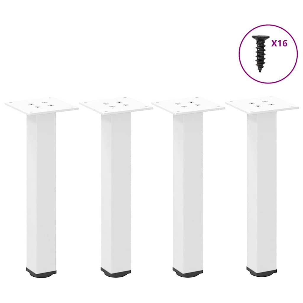 Pieds de table basse 4 pcs blanc 42-44 cm acier