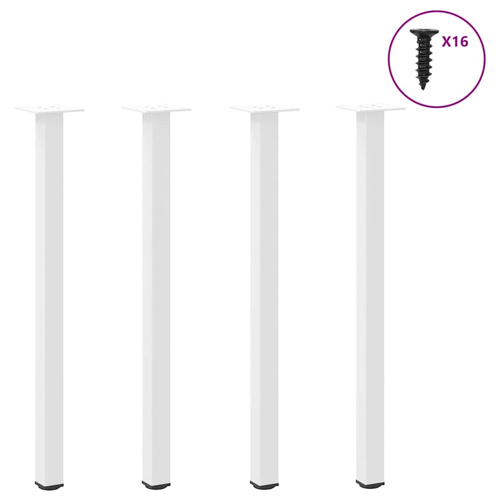 Pieds de table basse 4 pcs blanc 72-74 cm acier