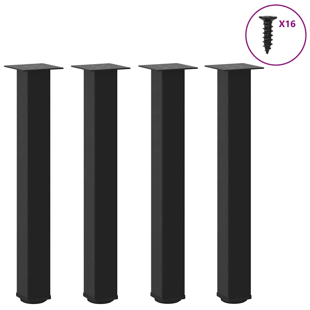 Pieds de table basse 4 pcs noir 72-74 cm acier