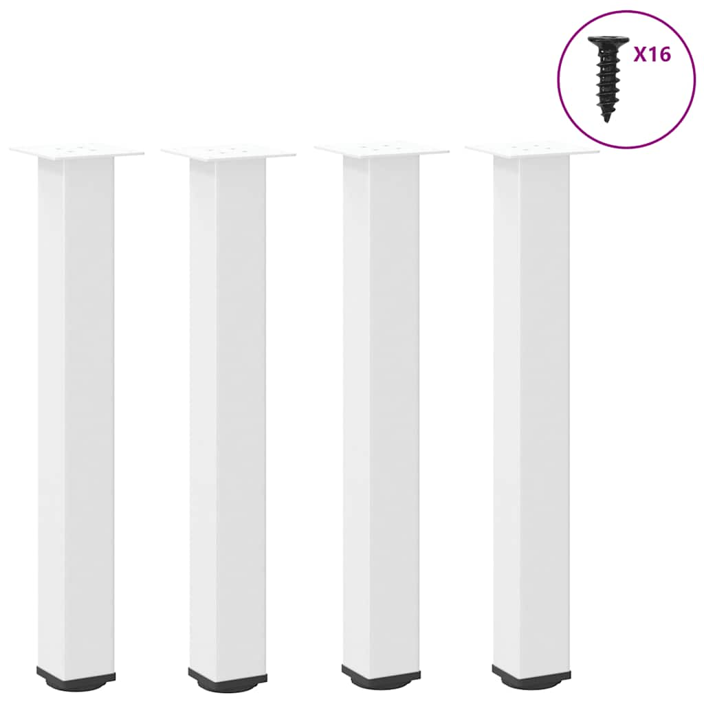 Pieds de table basse 4 pcs blanc 72-74 cm acier